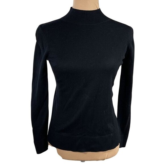 Old Navy Women's Petite Sweater Mock Neck Black Cotton Viscose Size S Petite - Picture 1 of 5